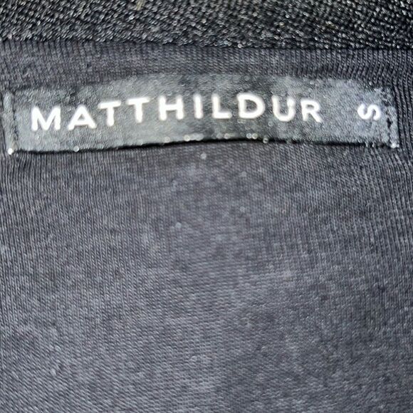 MATTHILDUR Black And Grey Pima Cotton Icelandic Design Cardigan Sweater-S - Picture 7 of 9